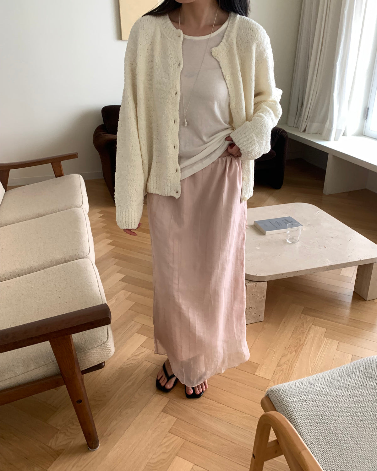 Side Tie Crinkle Skirt