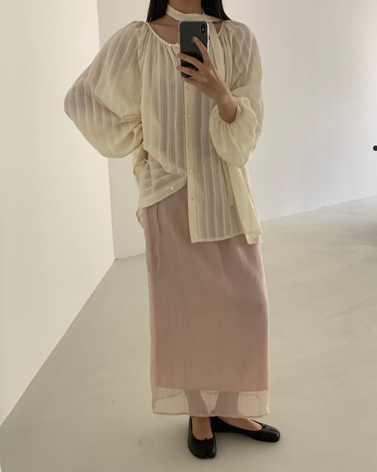 Side Tie Crinkle Skirt