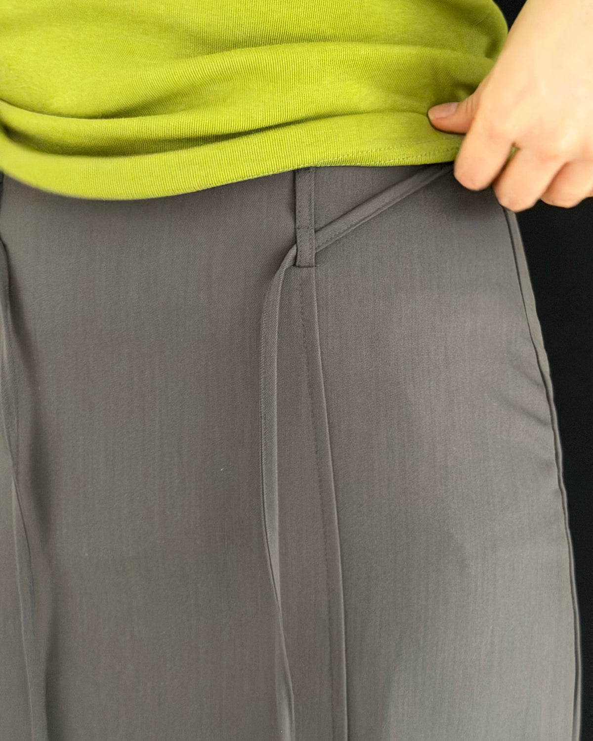 Low Rise Tailored Maxi Skirt