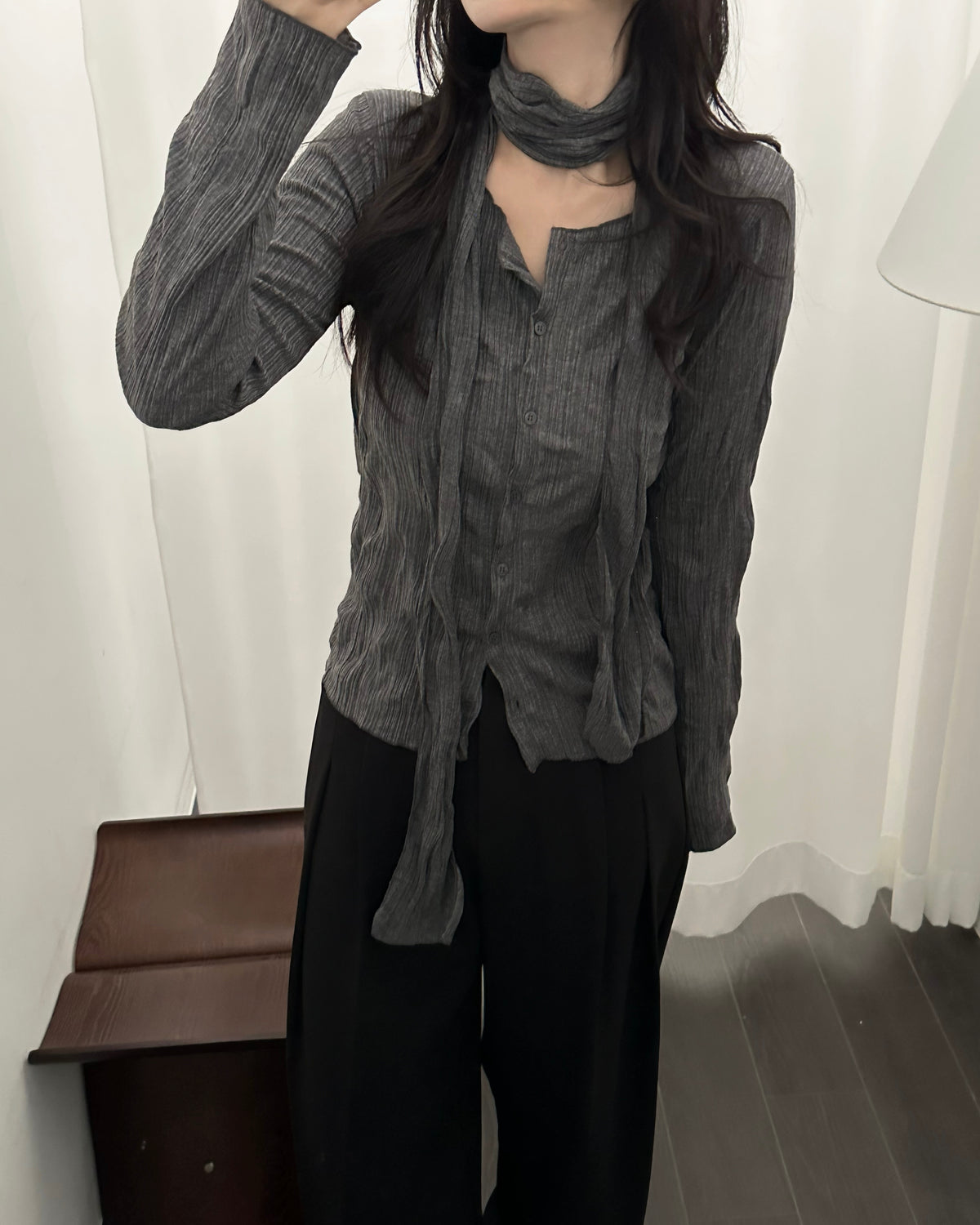 Crinkle Scarf Cardigan