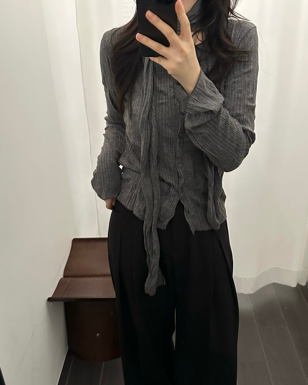Crinkle Scarf Cardigan