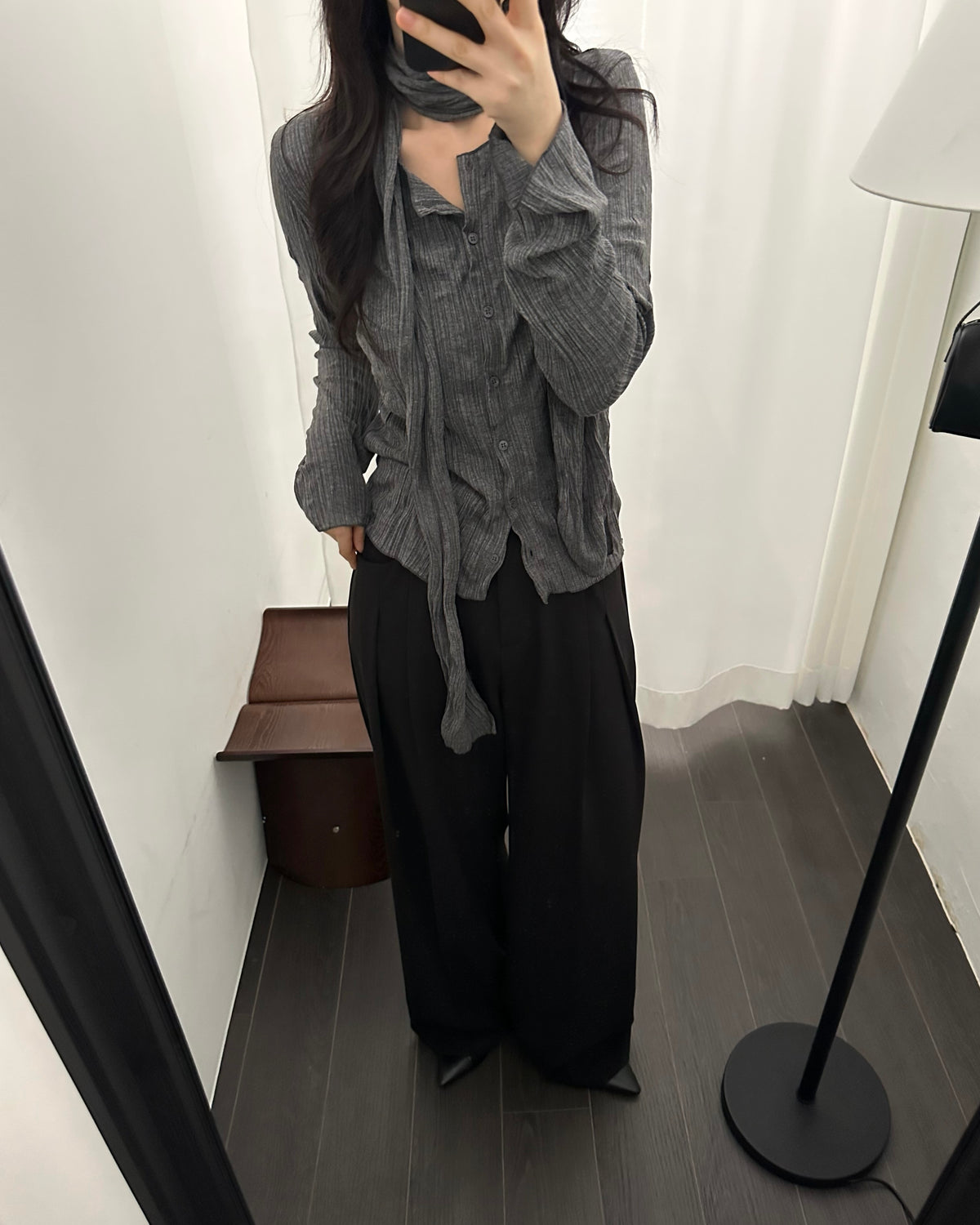 Crinkle Scarf Cardigan