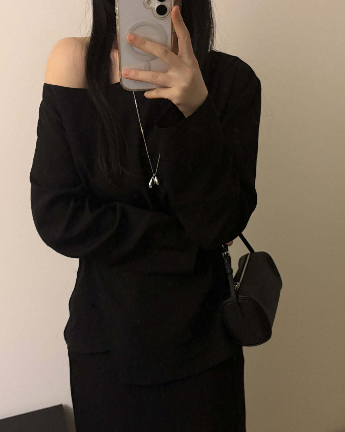 One-Shoulder Wrap Blouse