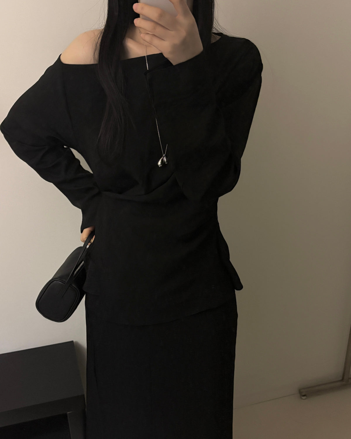 One-Shoulder Wrap Blouse