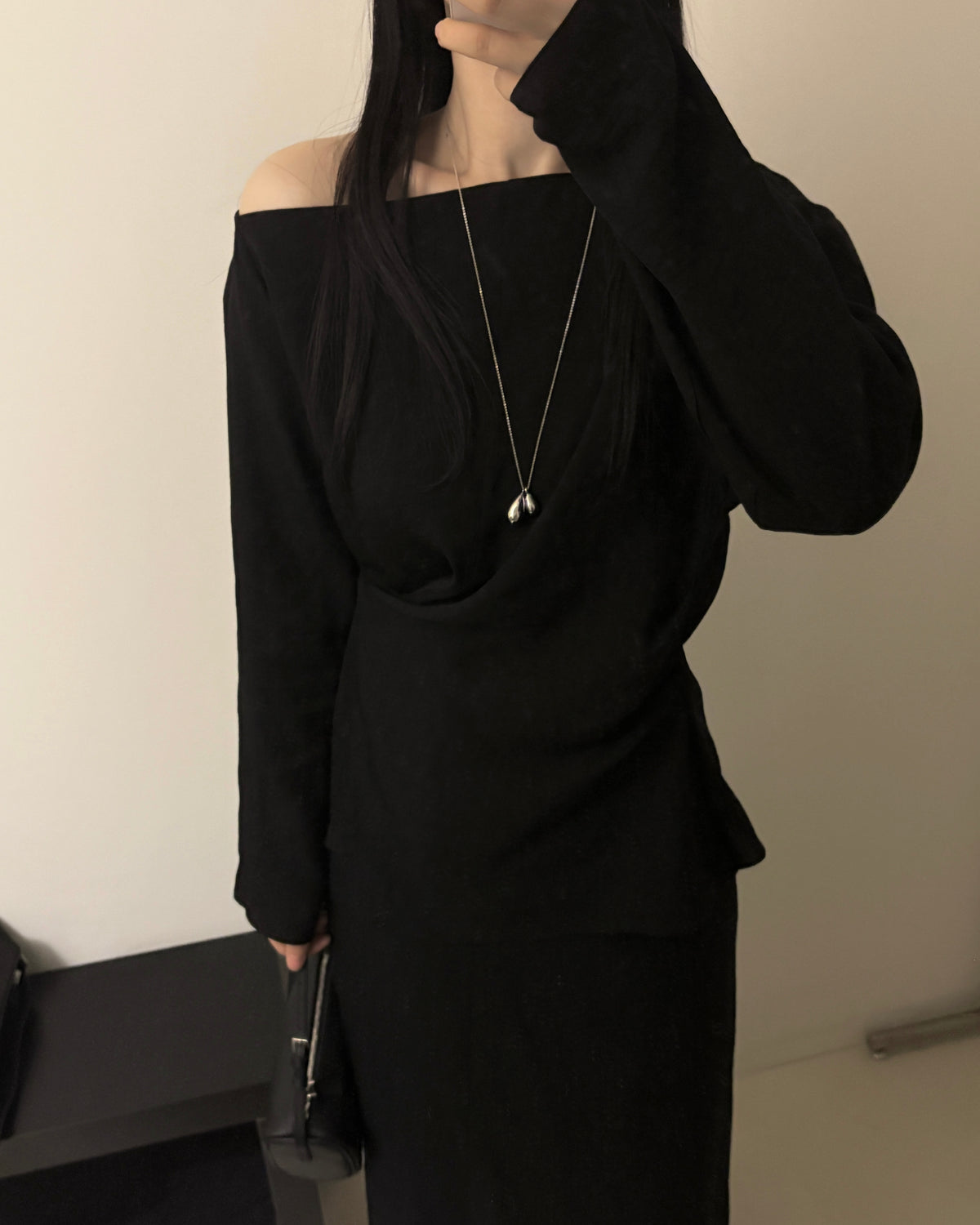 One-Shoulder Wrap Blouse
