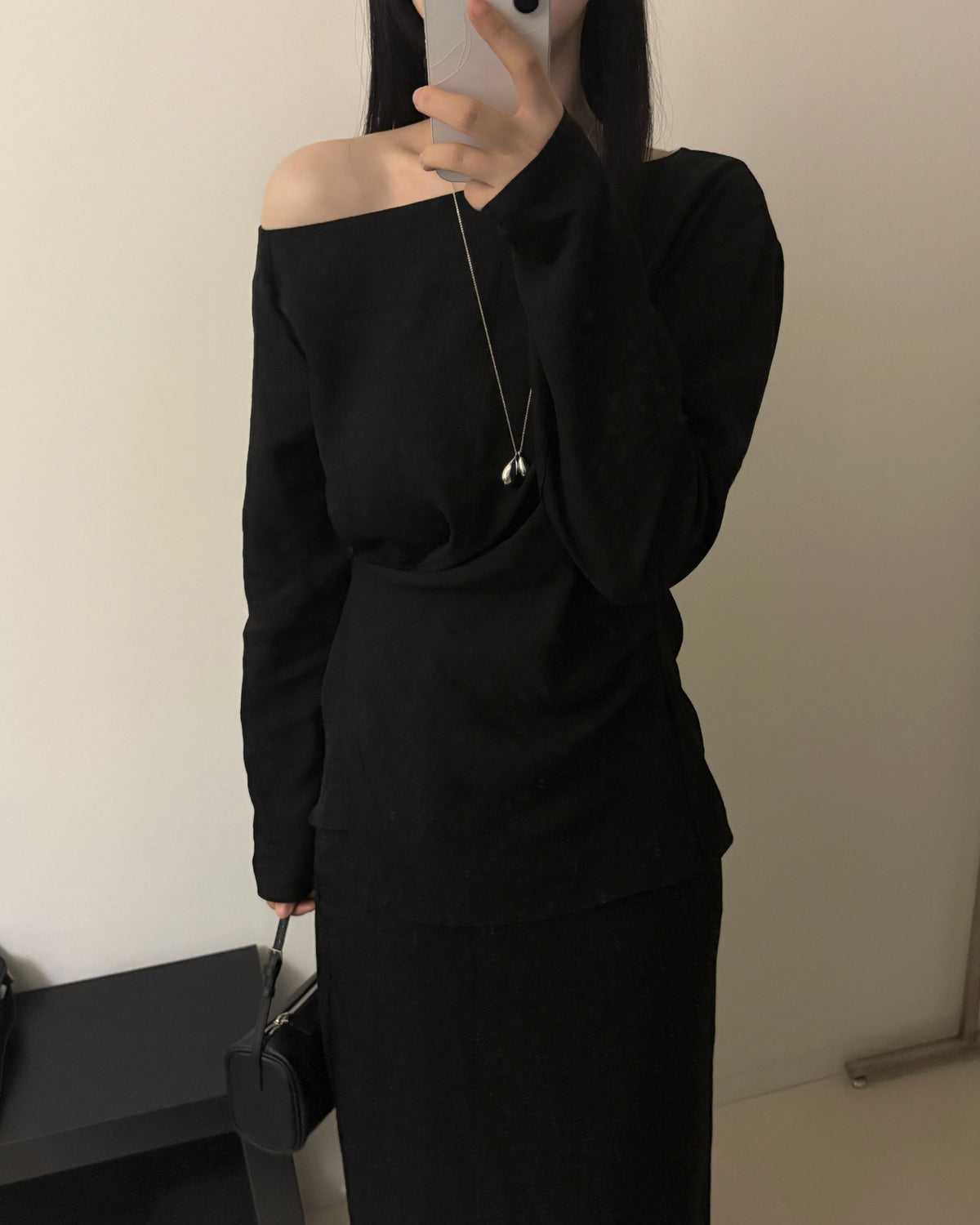 One-Shoulder Wrap Blouse