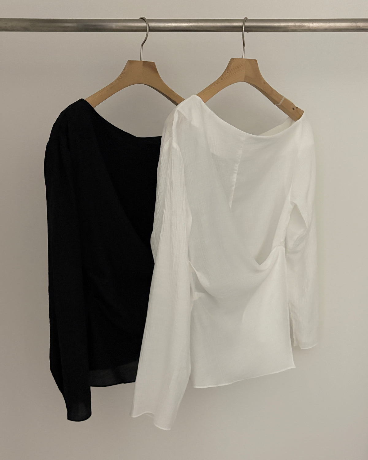 One-Shoulder Wrap Blouse