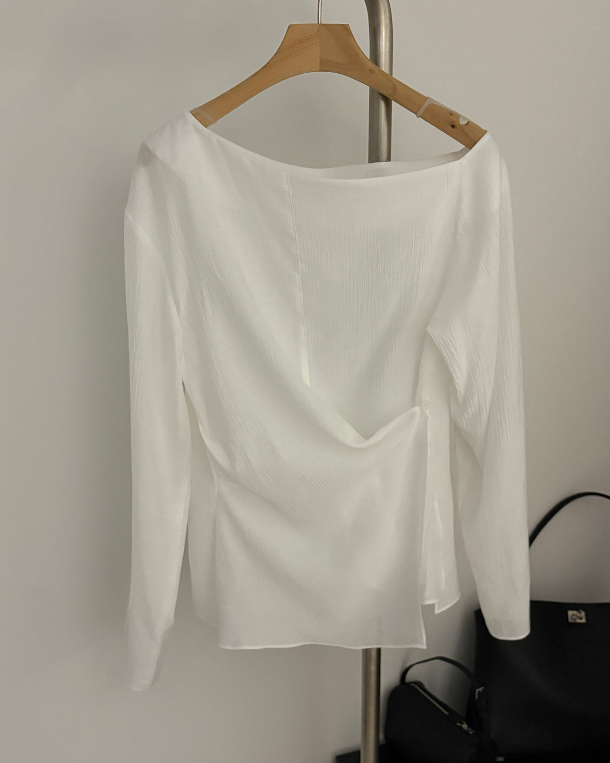 One-Shoulder Wrap Blouse