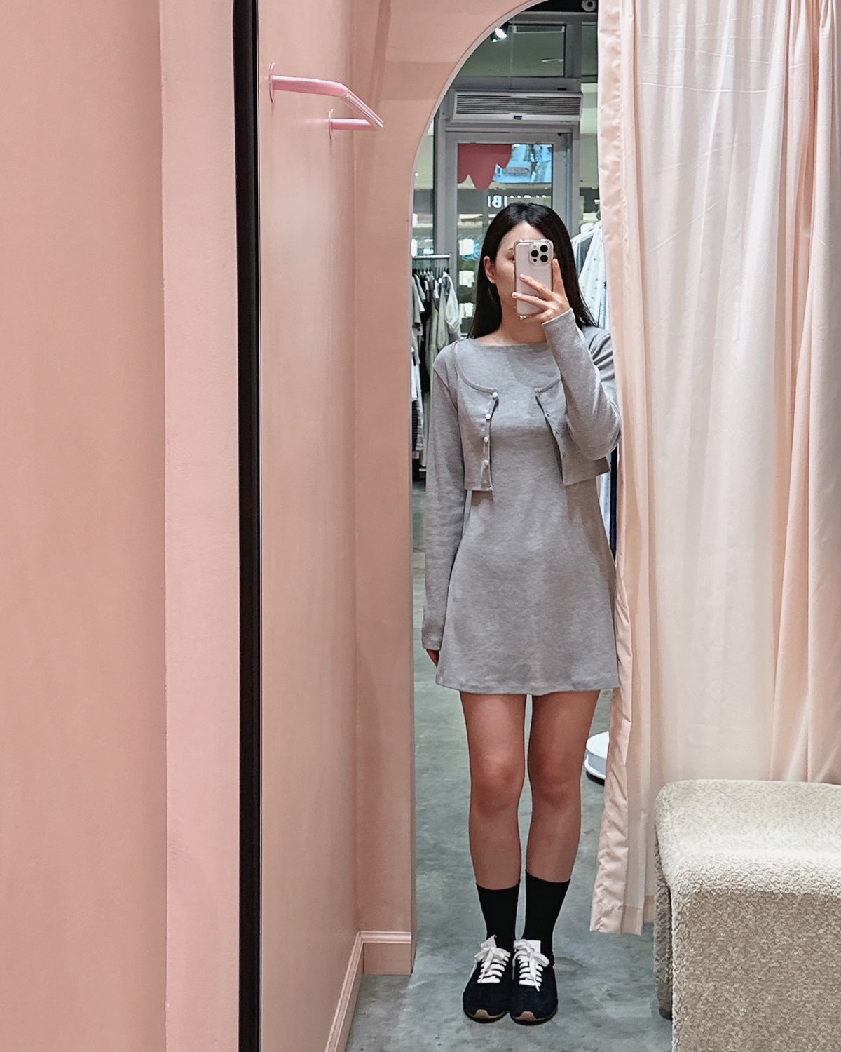Boatneck Mini Dress Set