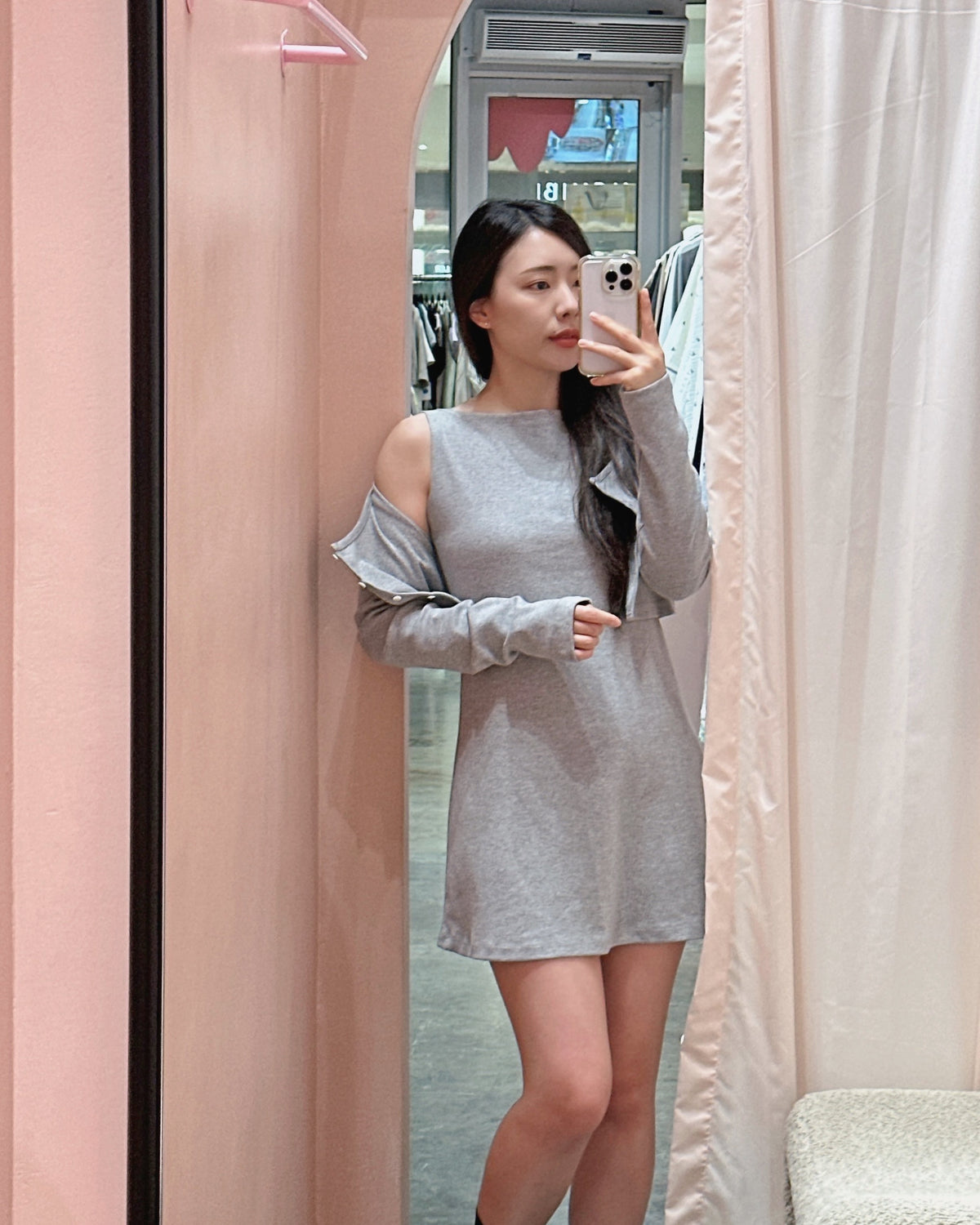 Boatneck Mini Dress Set