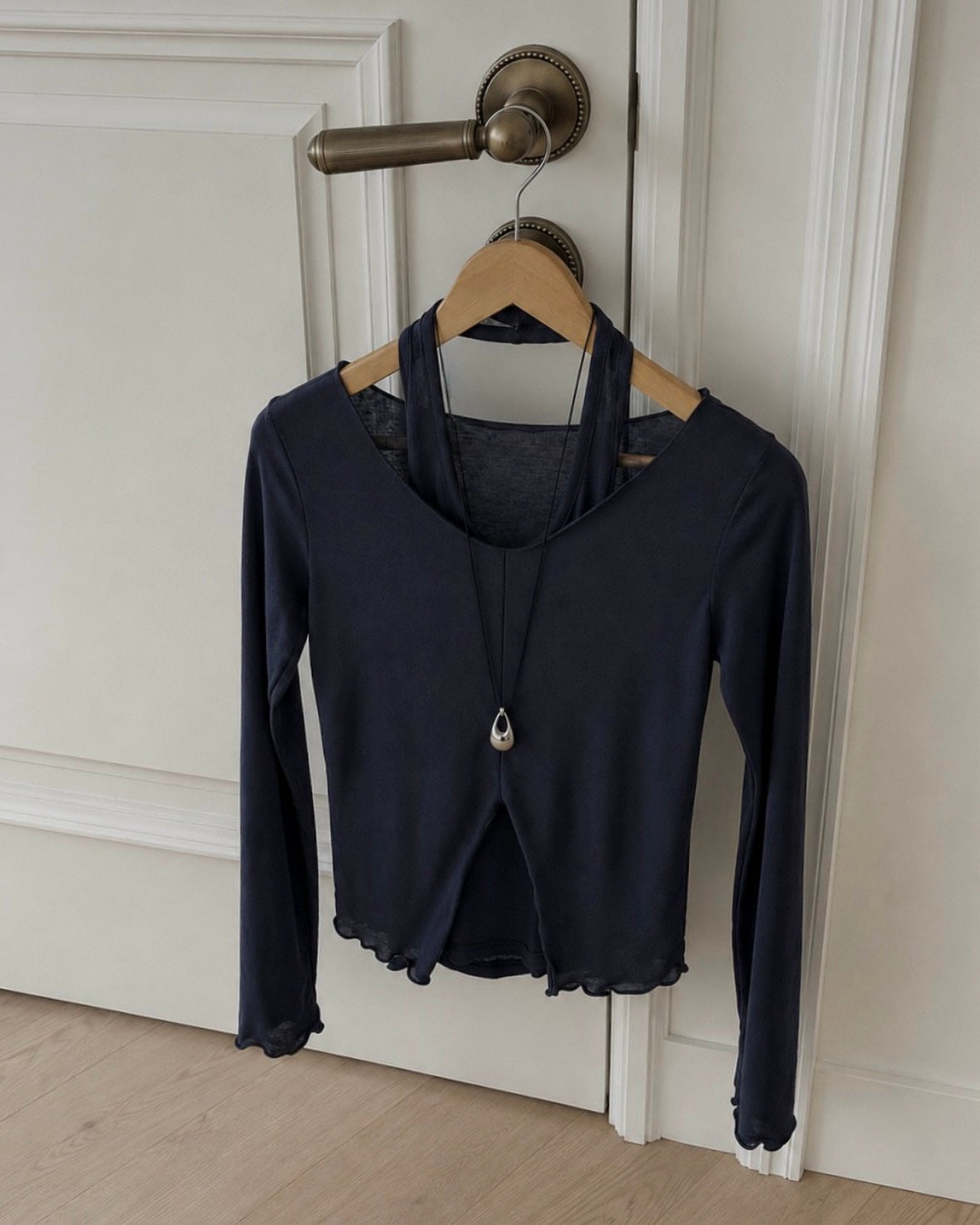 Layered Halter Long Sleeve Set