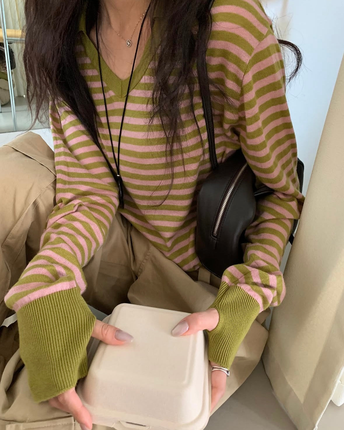 Soft Stripe Collar Knit