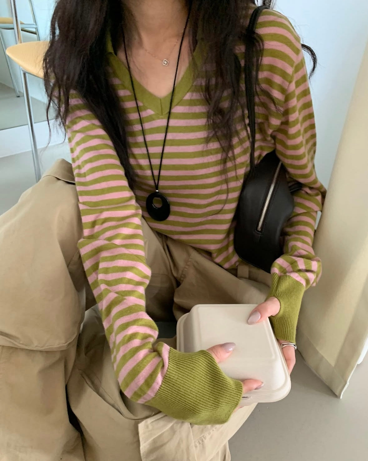 Soft Stripe Collar Knit