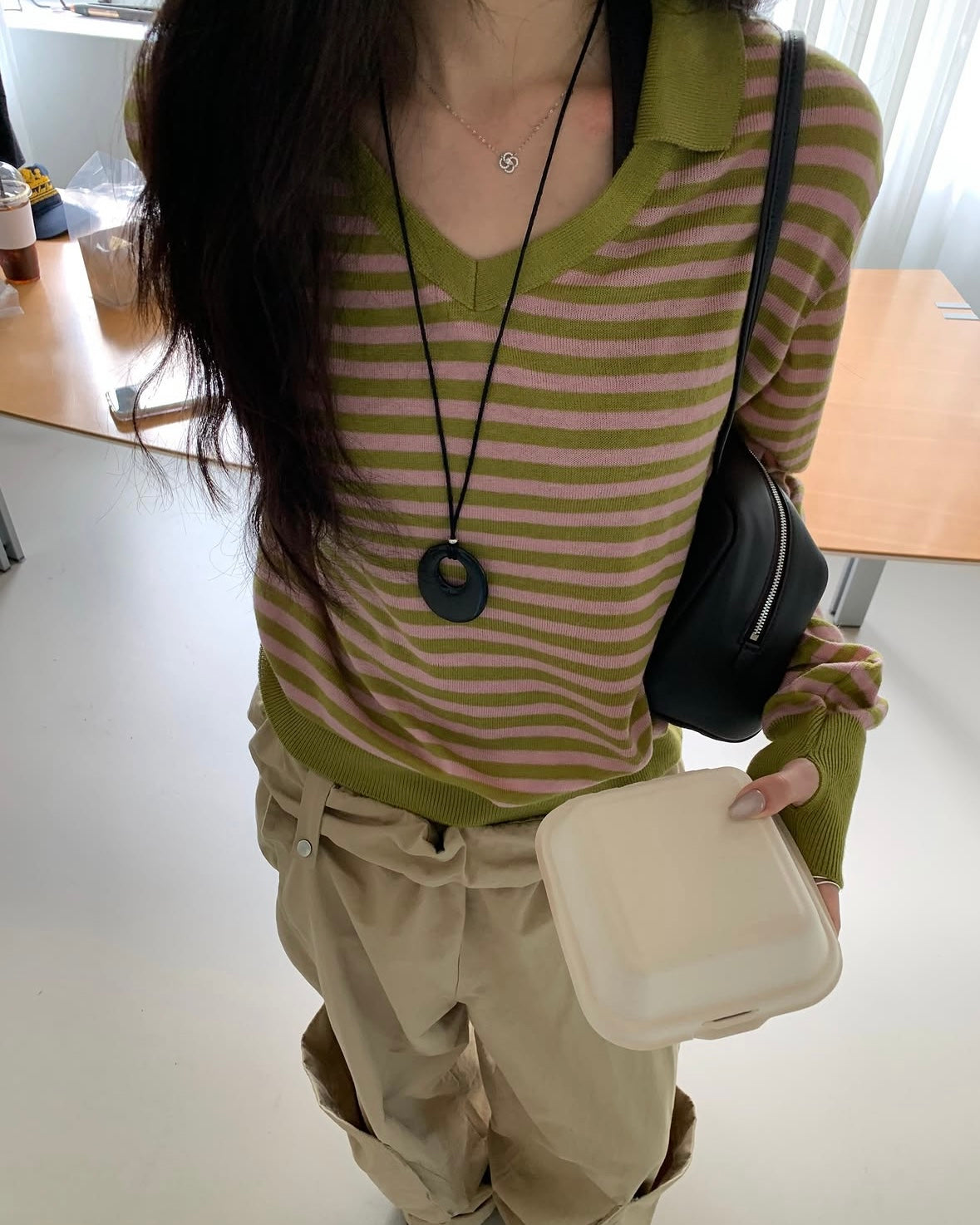 Soft Stripe Collar Knit