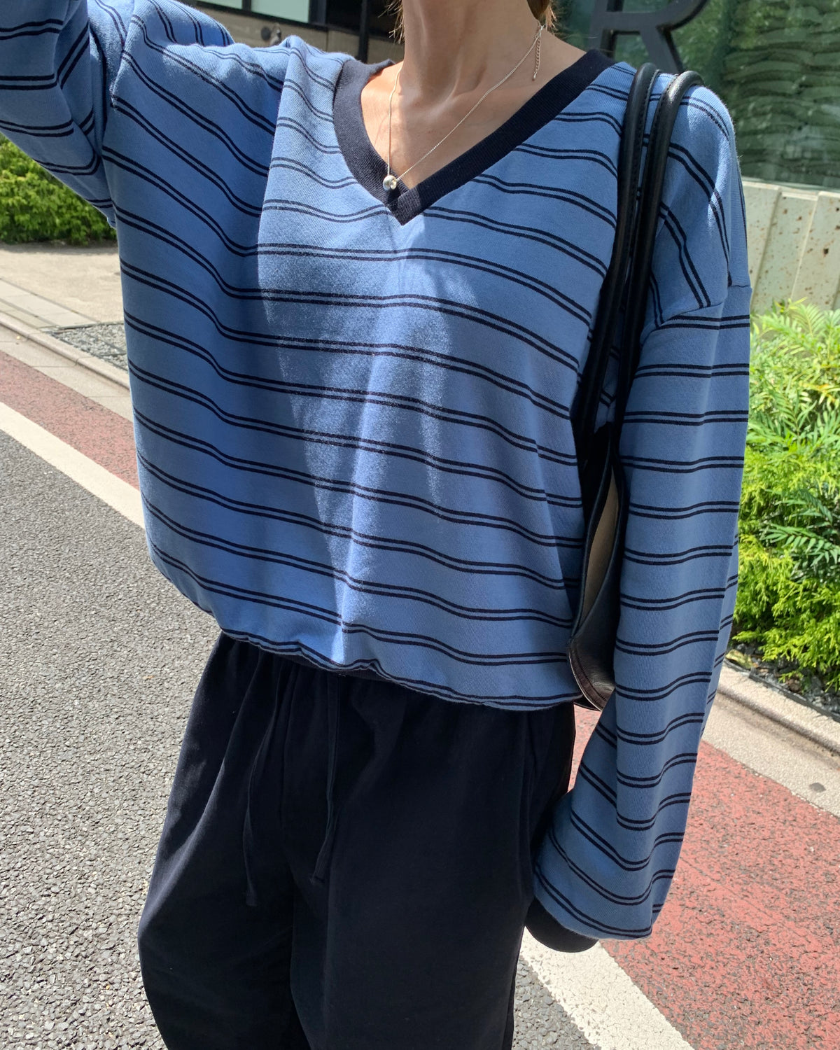 Easy Stripe V Pullover