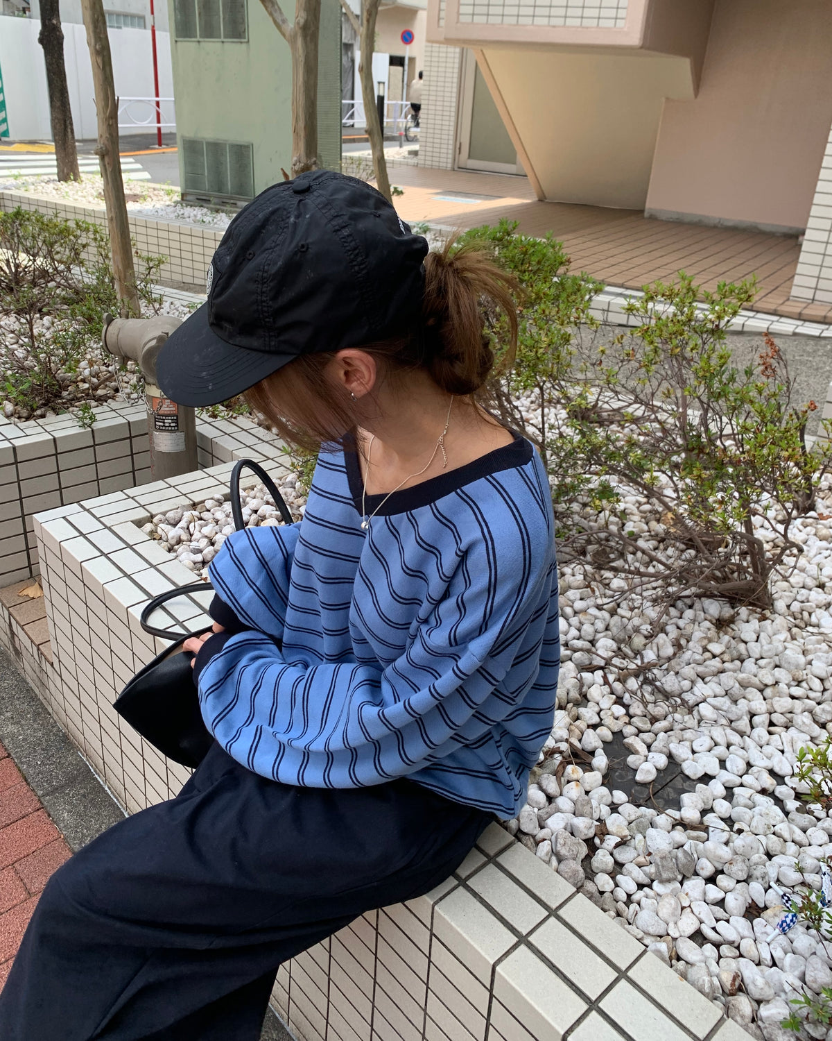Easy Stripe V Pullover