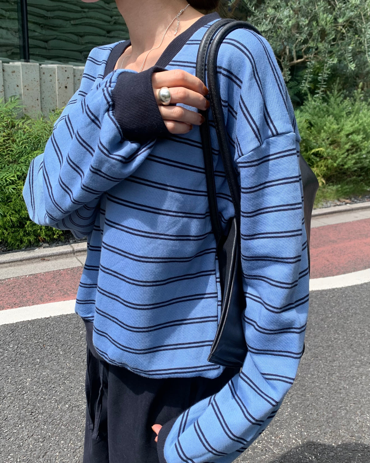 Easy Stripe V Pullover