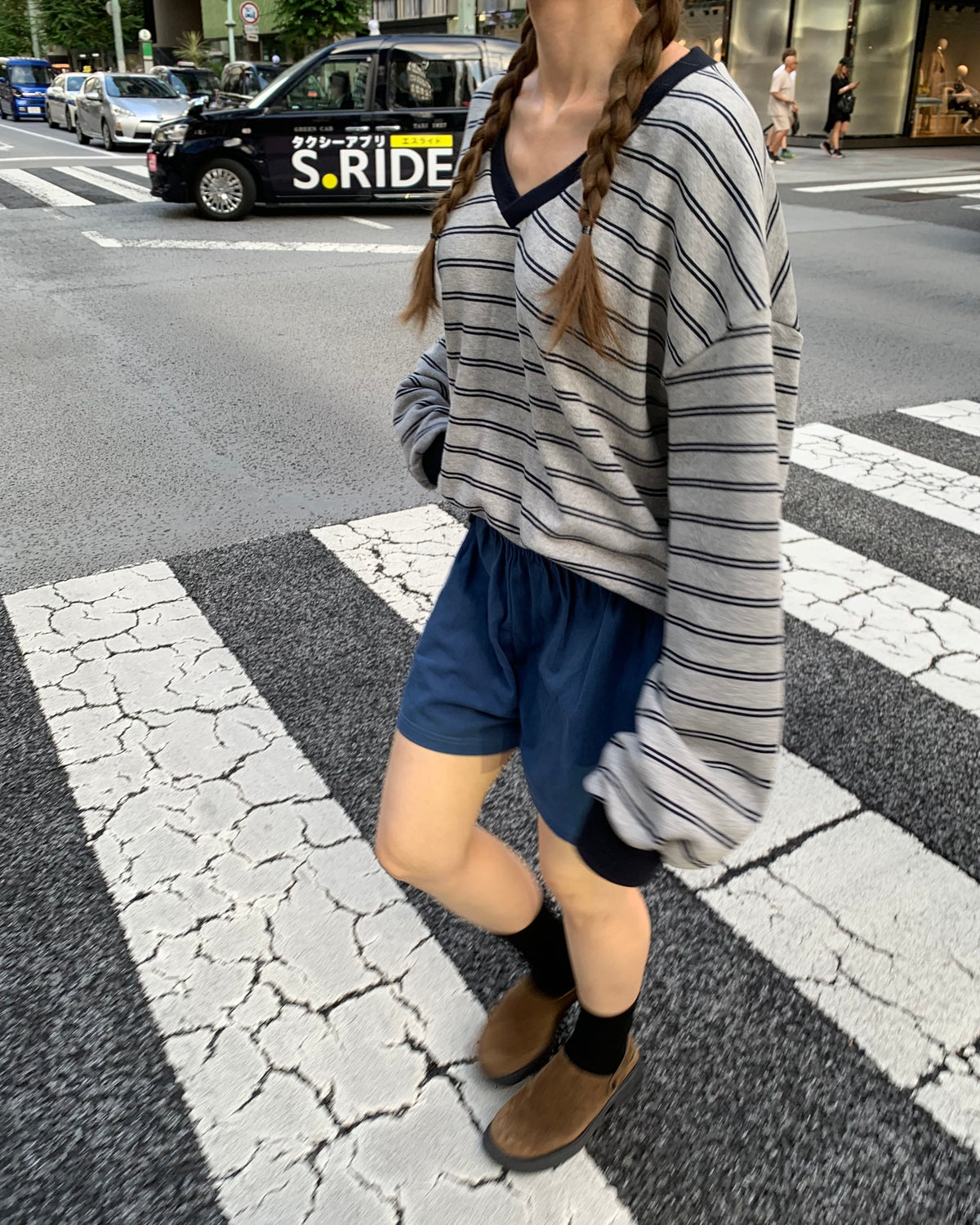 Easy Stripe V Pullover