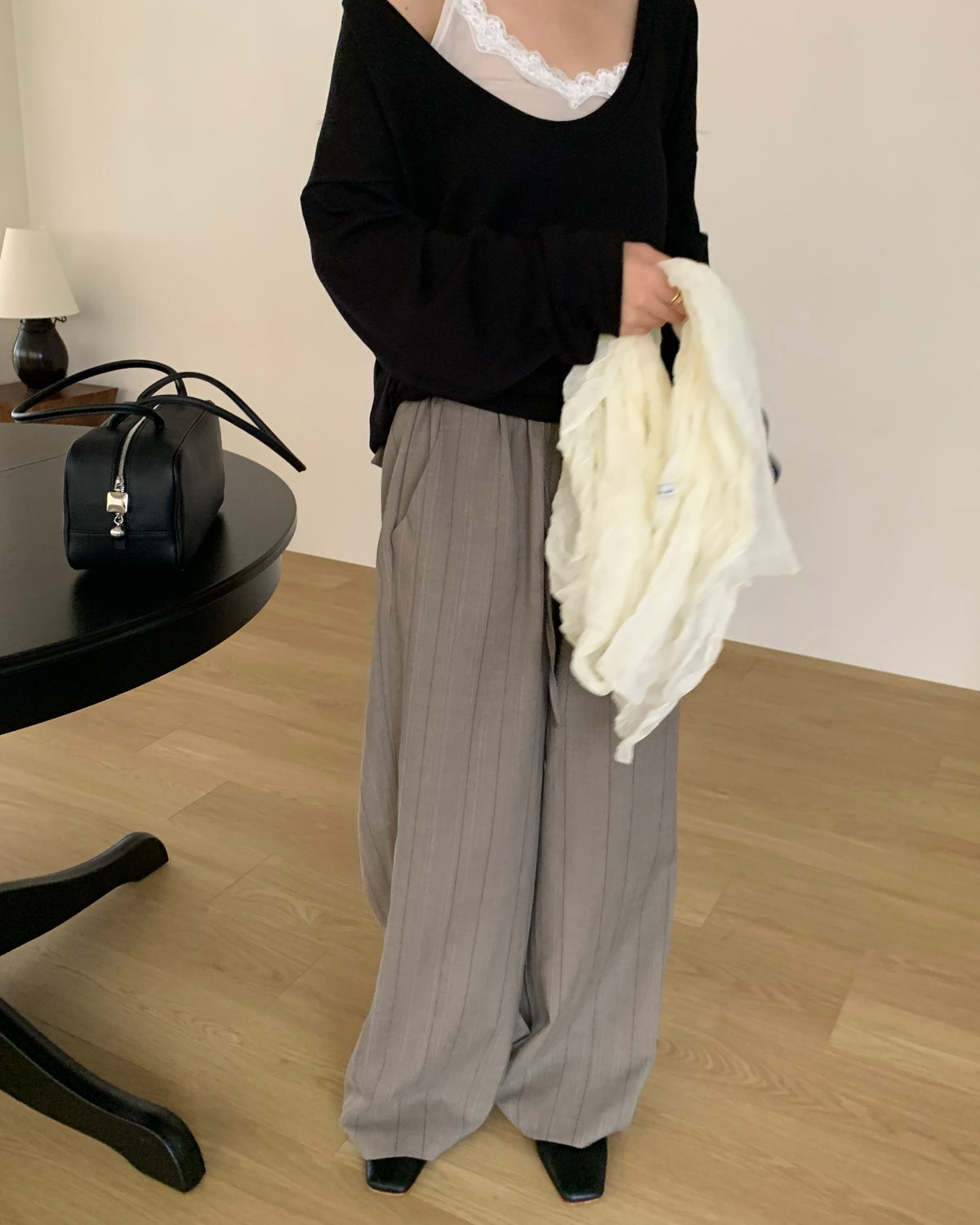 Pinstripe Banded Slacks