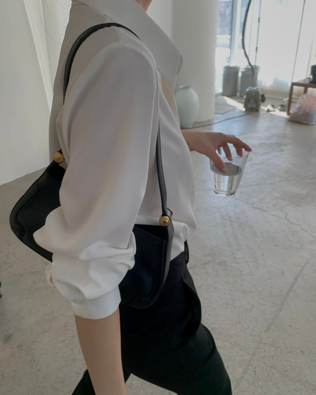 Fluid Collar Blouse