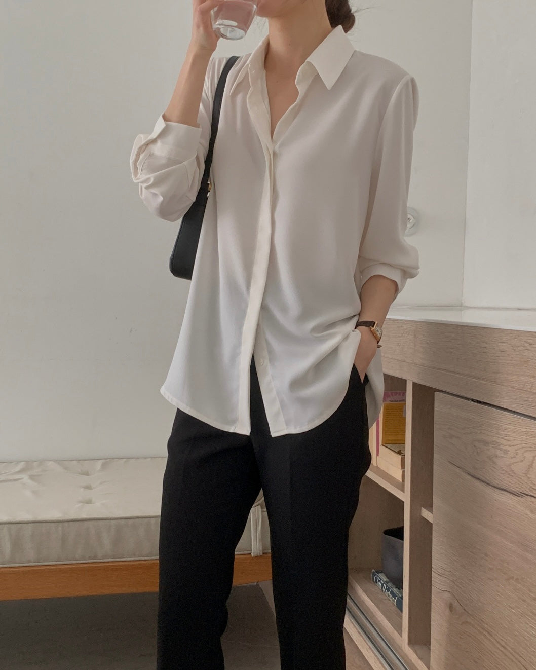 Fluid Collar Blouse