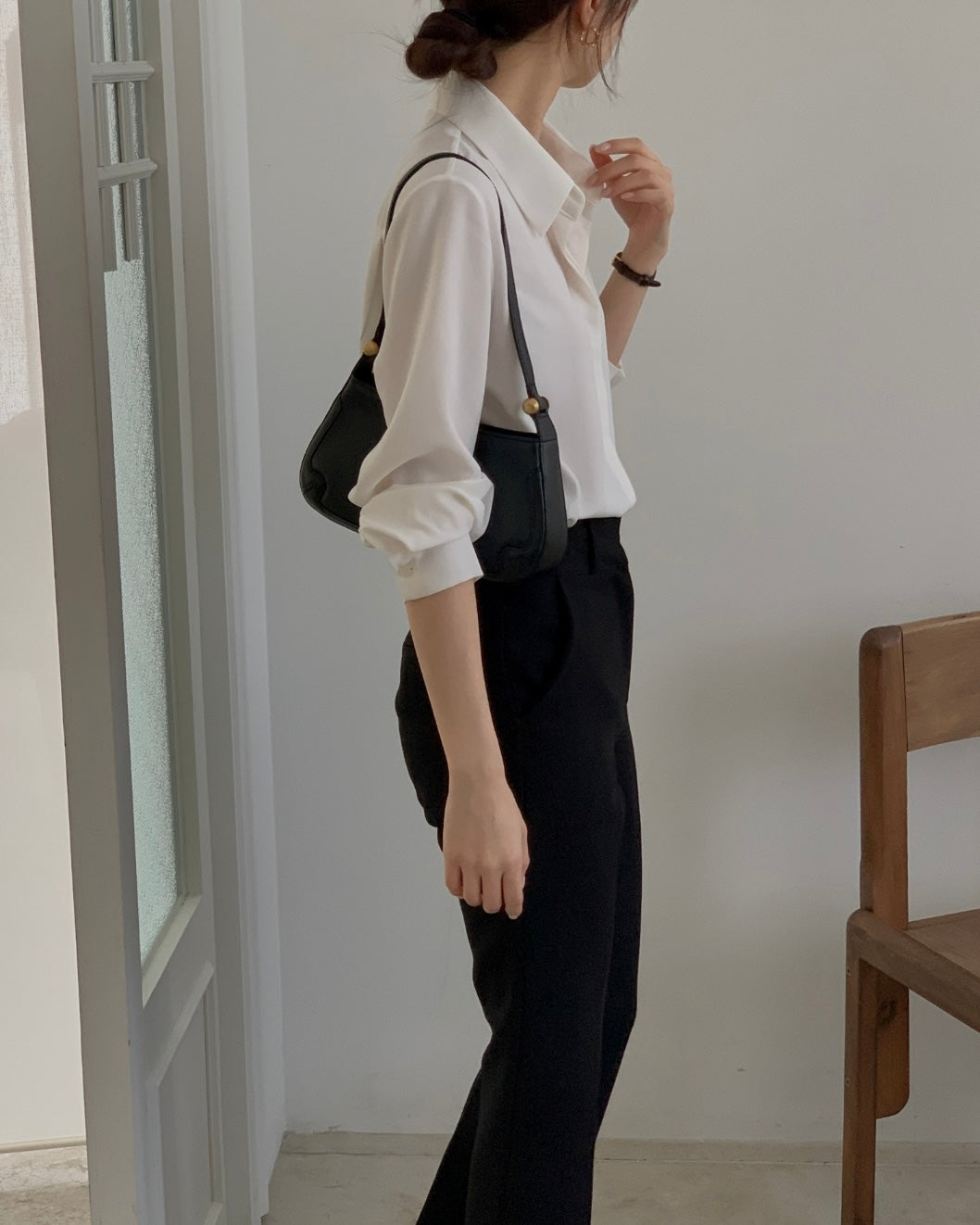 Fluid Collar Blouse