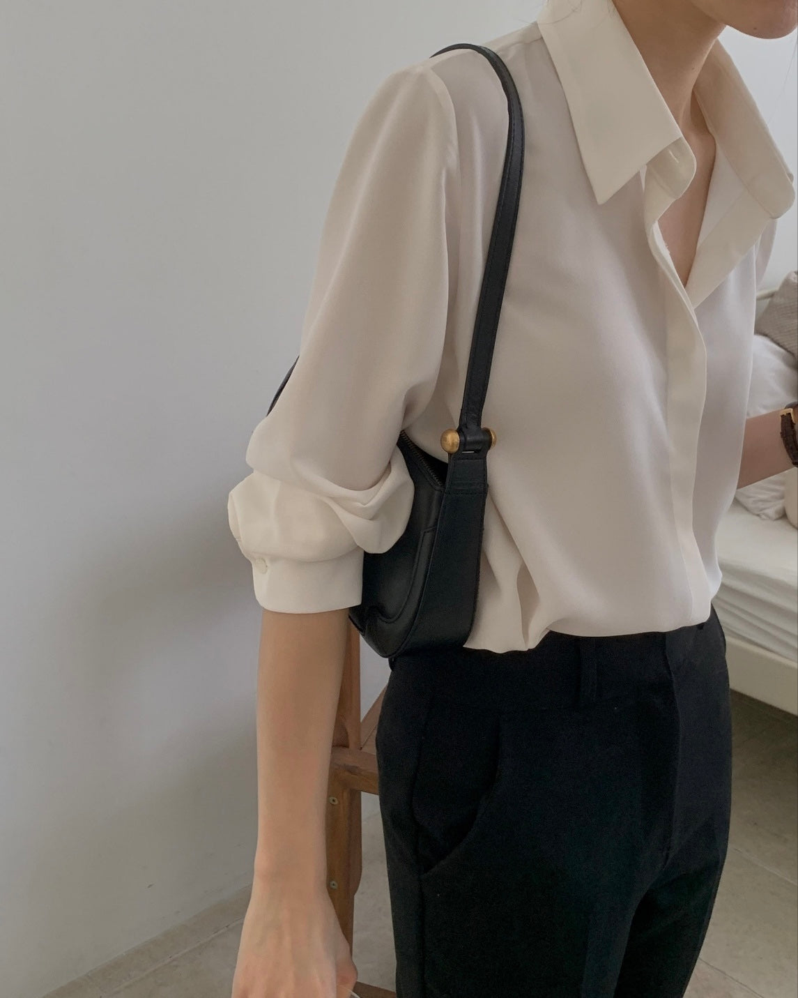 Fluid Collar Blouse