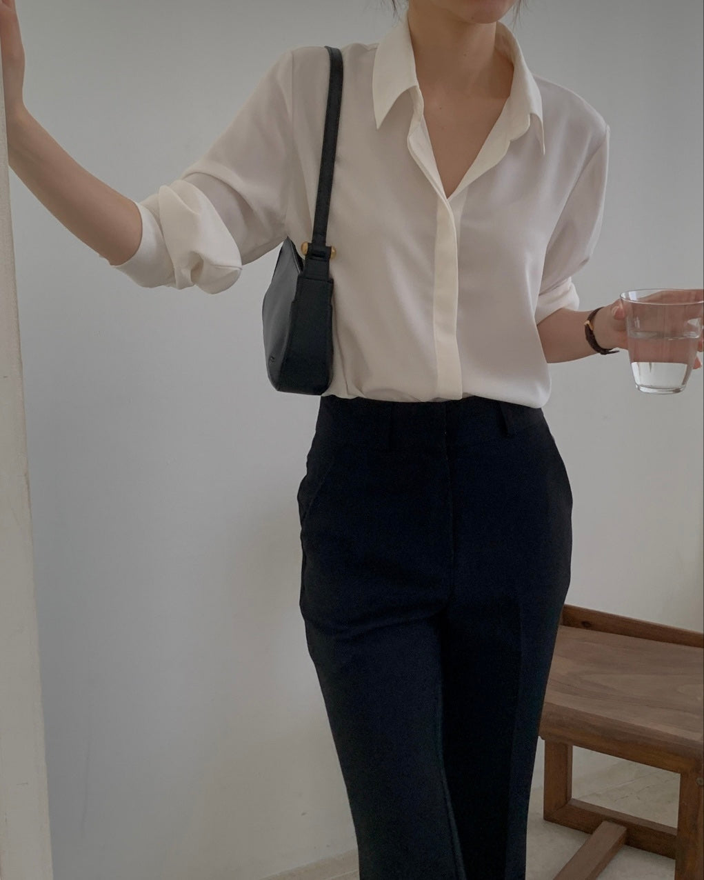 Fluid Collar Blouse