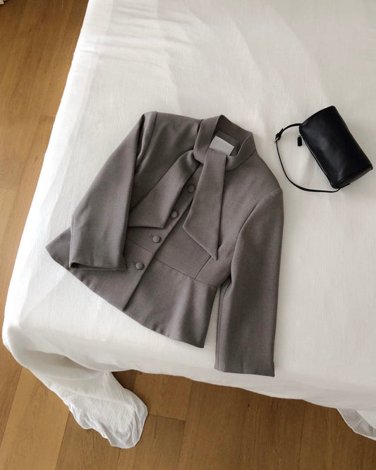 Tie Peplum Jacket