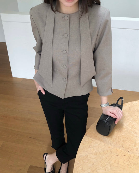 Tie Peplum Jacket