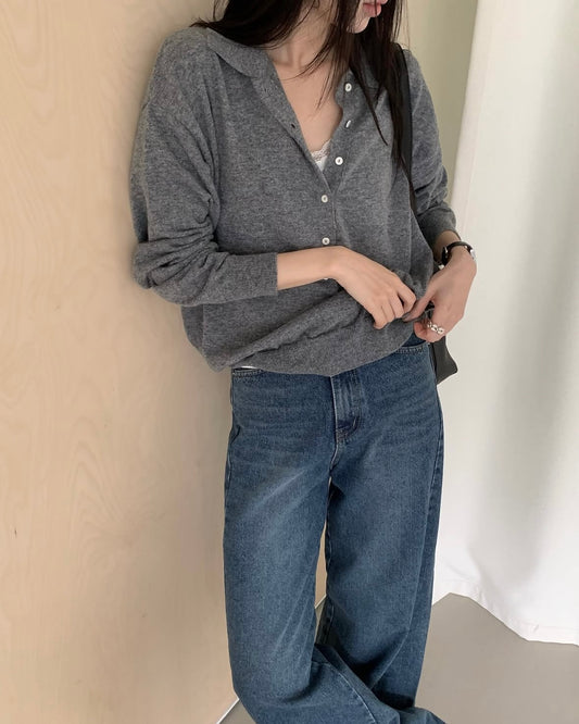 Relaxed Polo Knit
