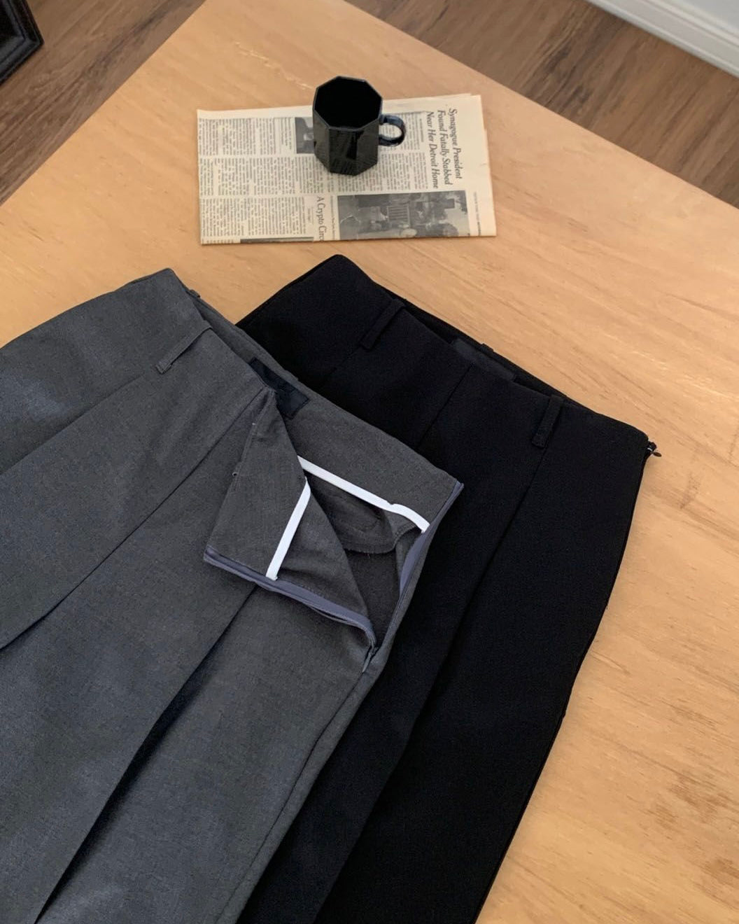 Pleated Wide-Leg Trousers