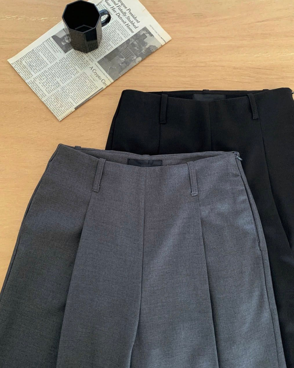 Pleated Wide-Leg Trousers