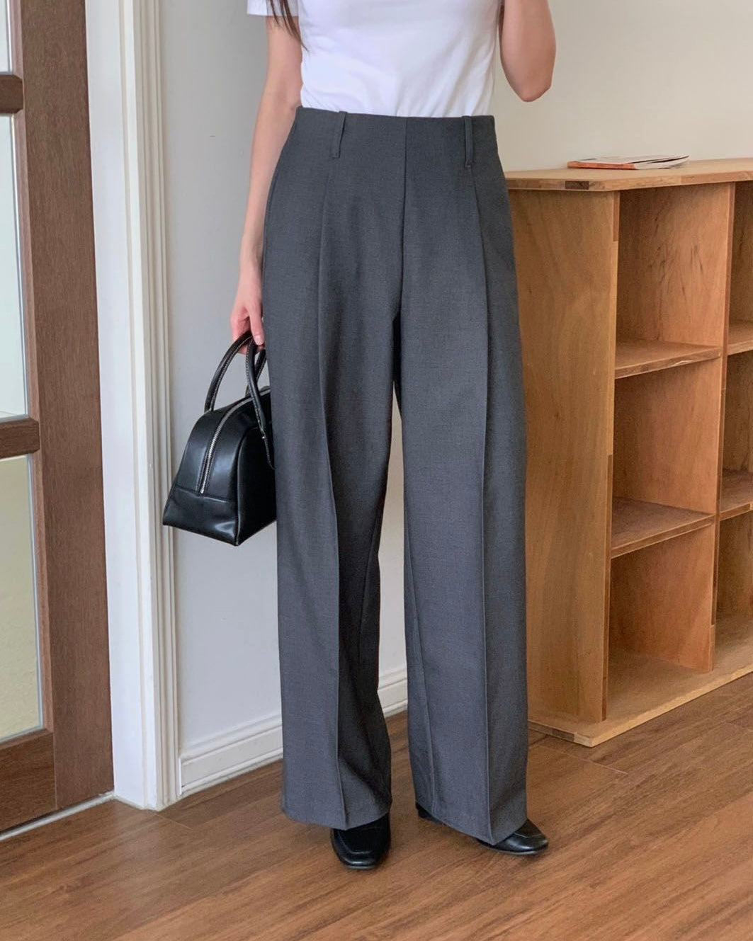 Pleated Wide-Leg Trousers