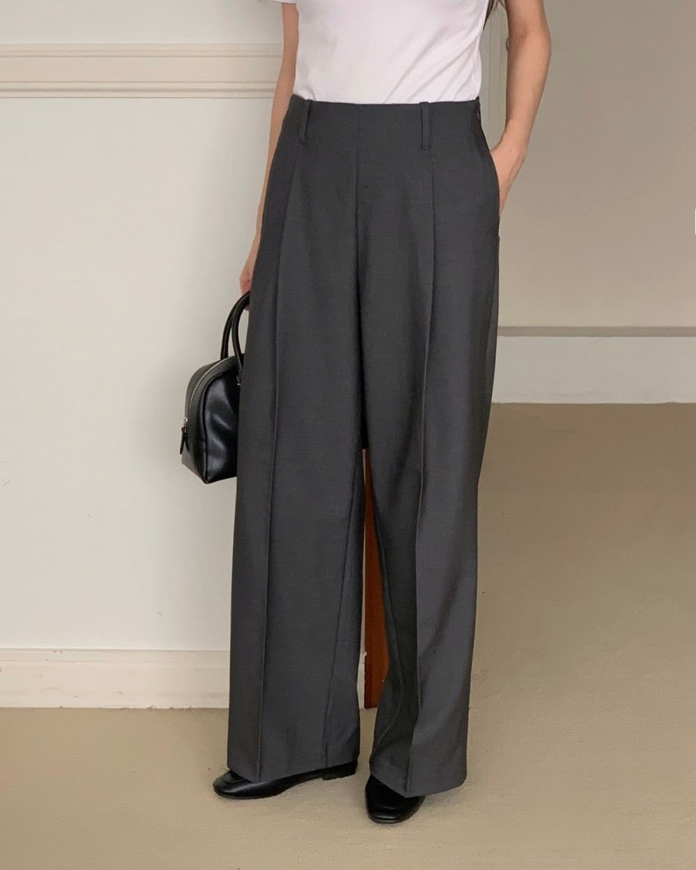 Pleated Wide-Leg Trousers