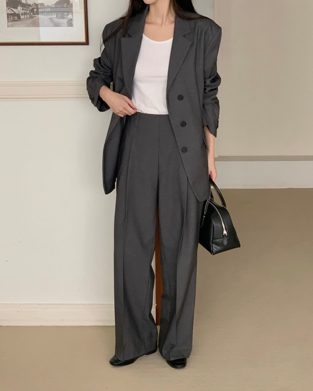 Pleated Wide-Leg Trousers