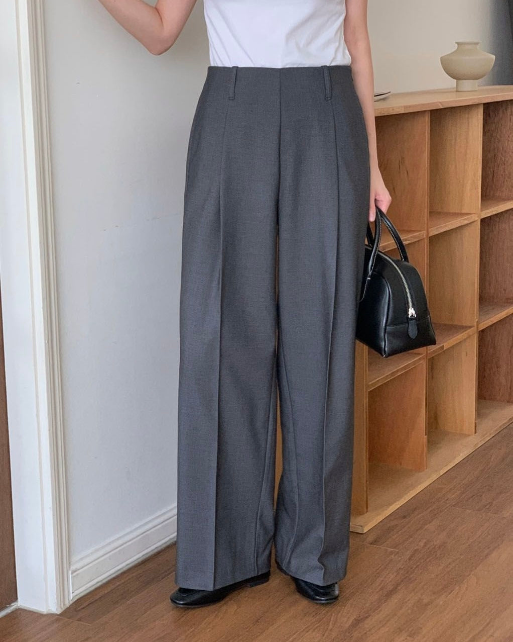 Pleated Wide-Leg Trousers