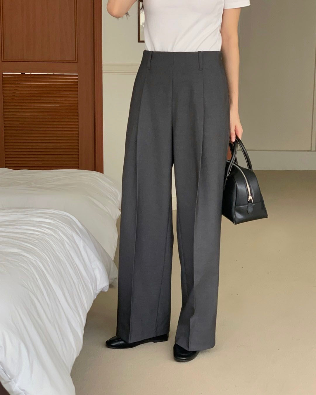 Pleated Wide-Leg Trousers