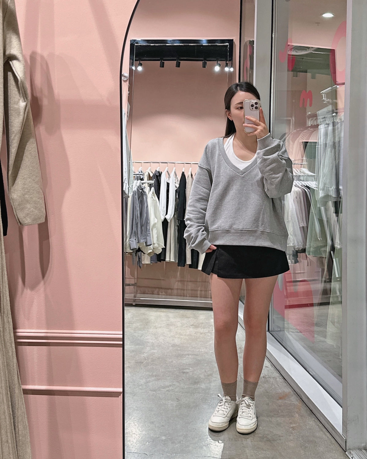 Relaxed Deep V-Neck Pullover
