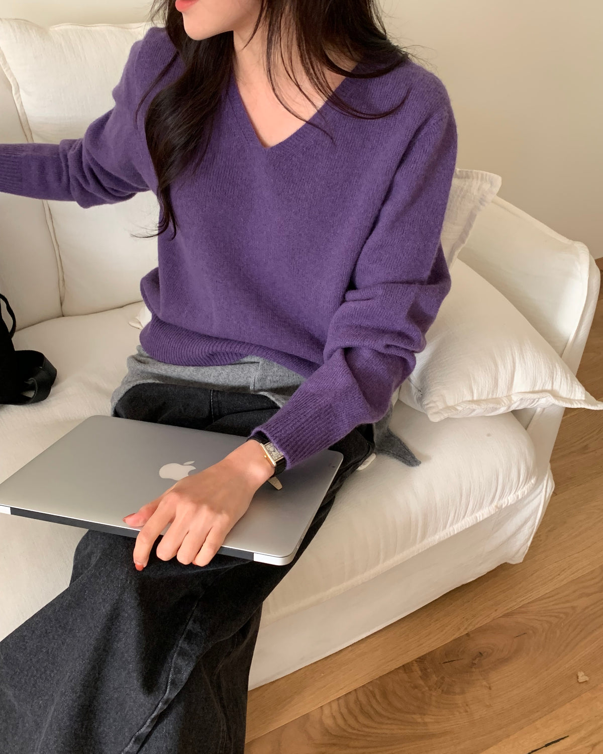 100% Wool V-Neck Sweater