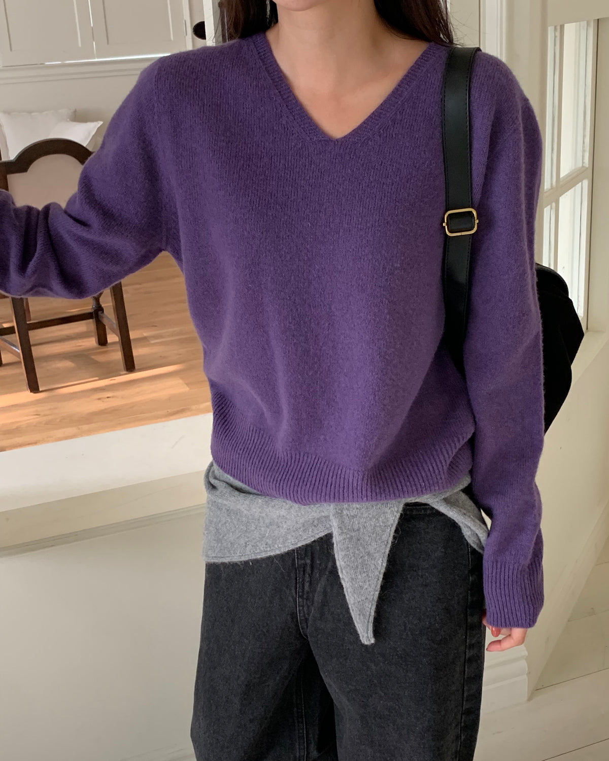 100% Wool V-Neck Sweater