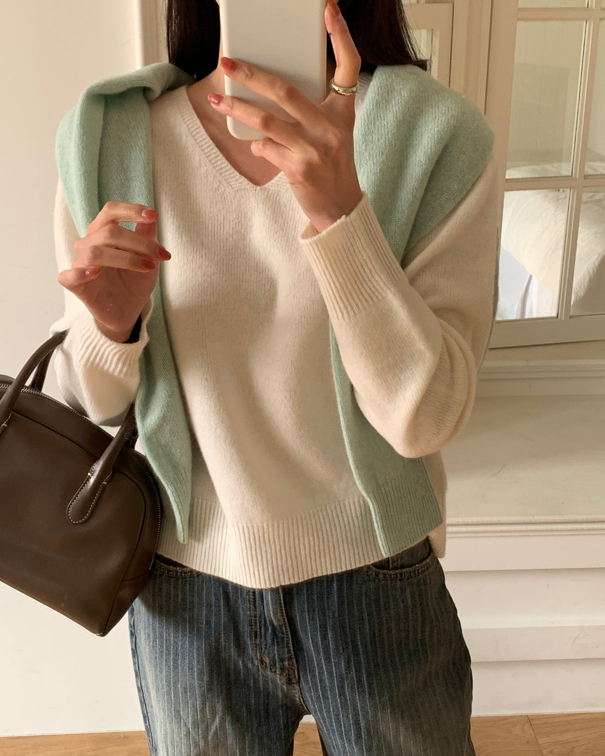 100% Wool V-Neck Sweater