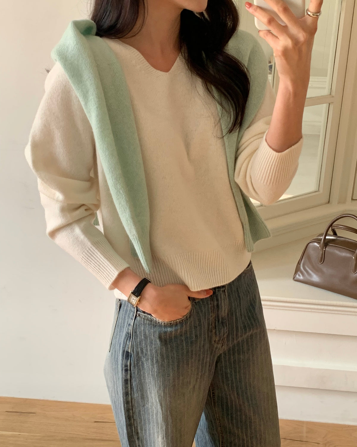 100% Wool V-Neck Sweater