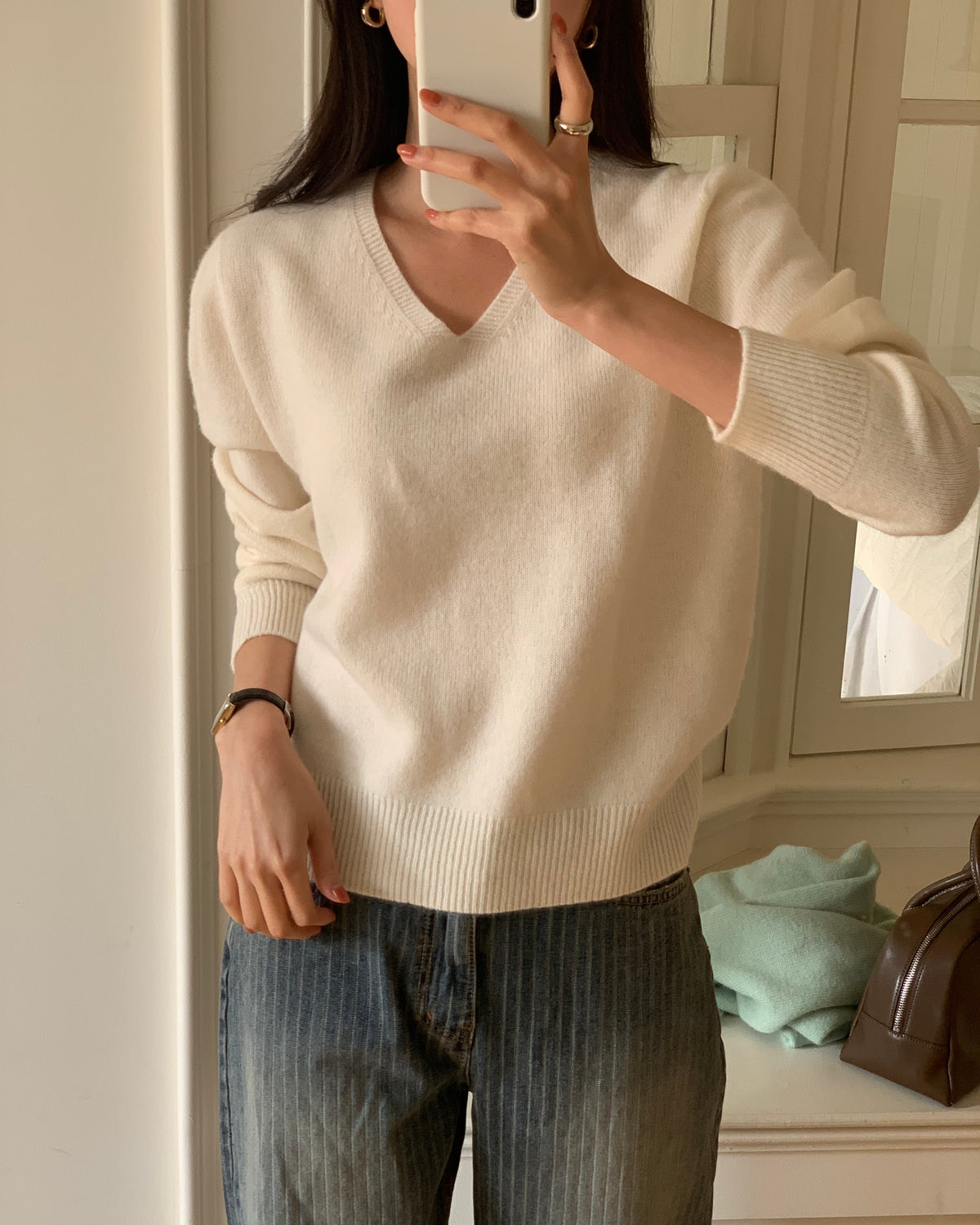 100% Wool V-Neck Sweater