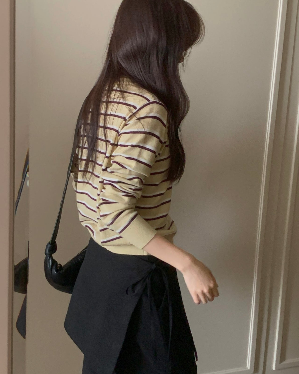 Striped Crewneck Cardigan