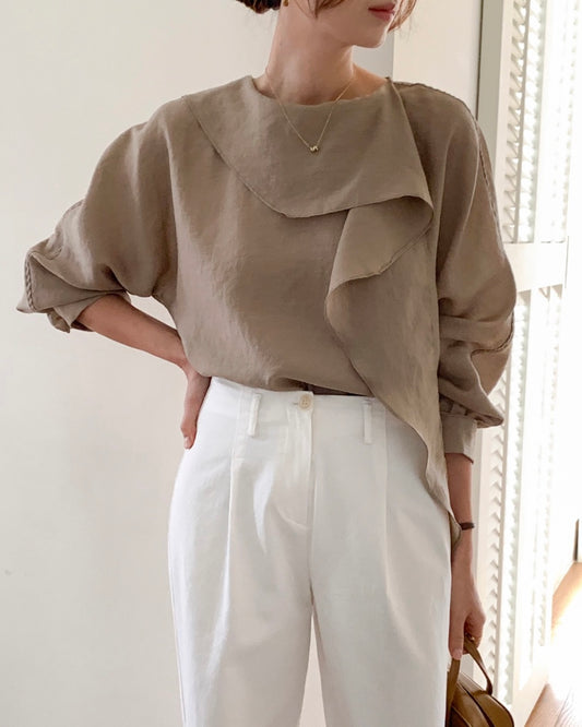 Draped Tie Blouse