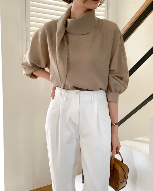 Draped Tie Blouse