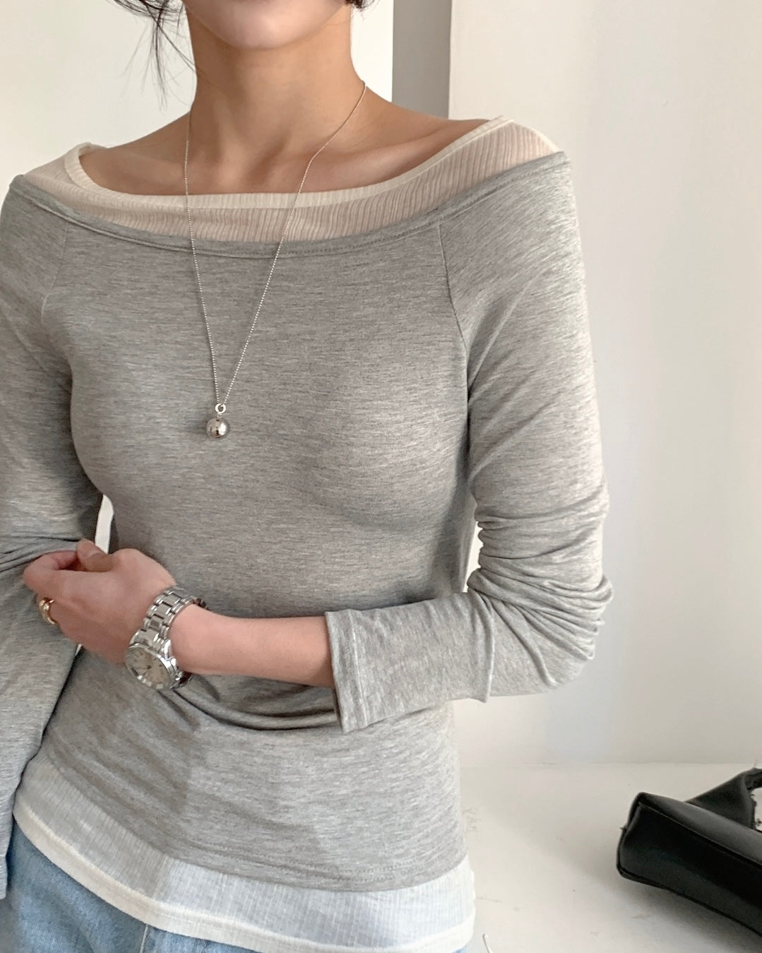 Boat Neck Layer Top