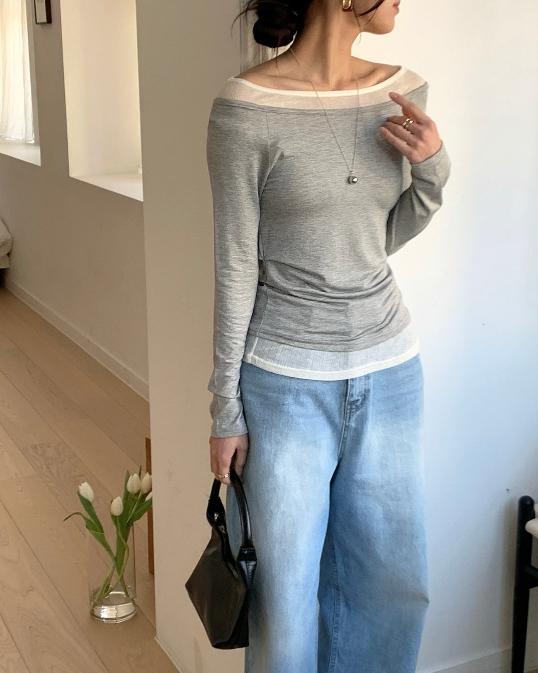 Boat Neck Layer Top