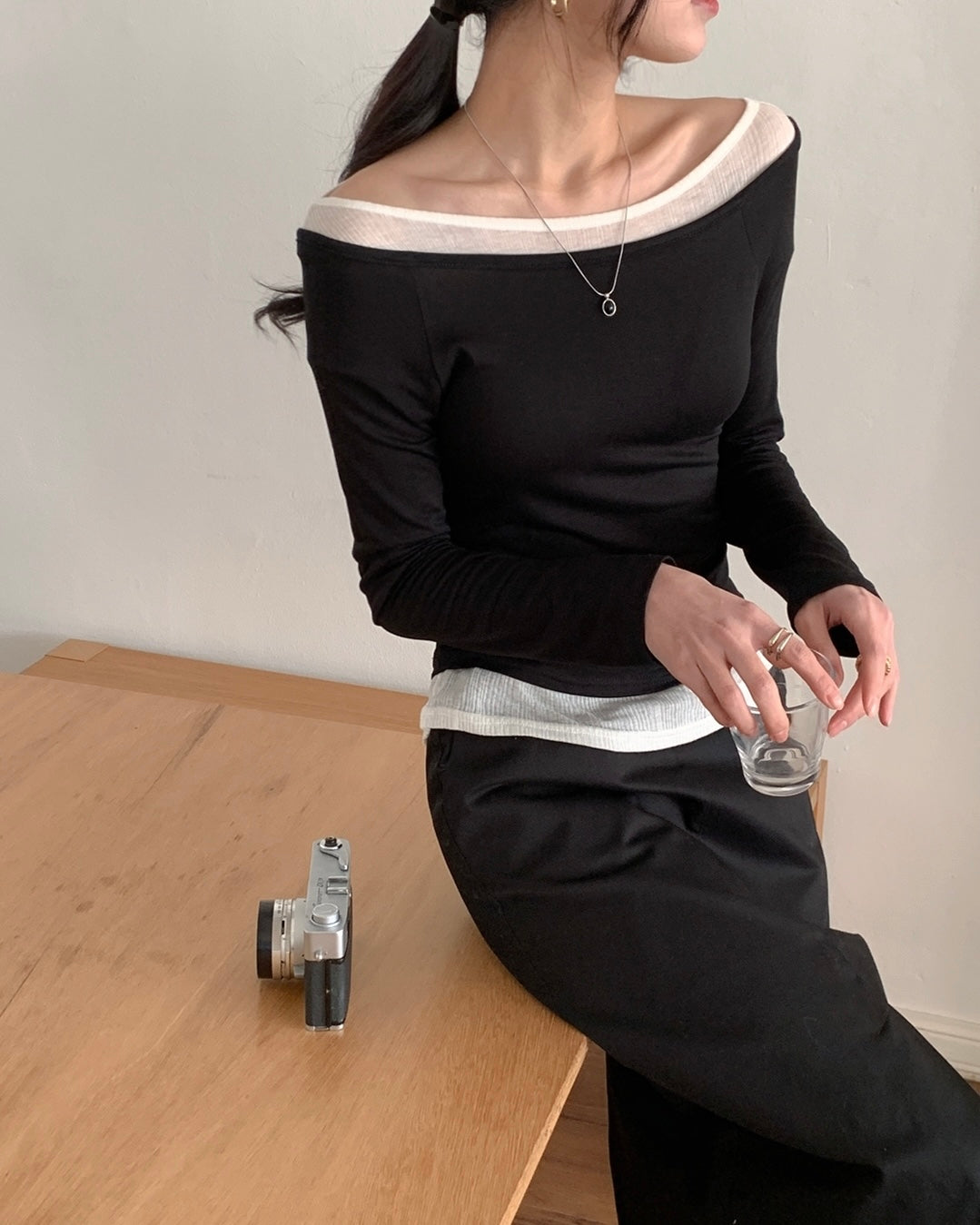 Boat Neck Layer Top